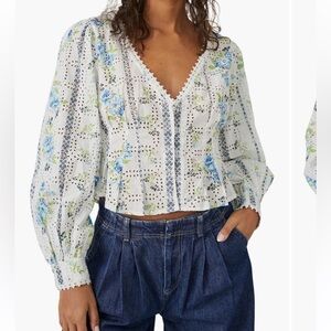 NWT FP Blossom Eyelet Top